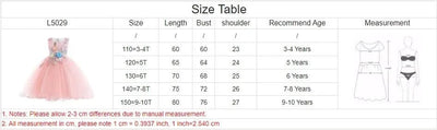 Elegant Kids Dress For Girls Birthday Wedding Costume Appliques Flower Girl Party Dresses 3 10 Years Children Summer Clothes