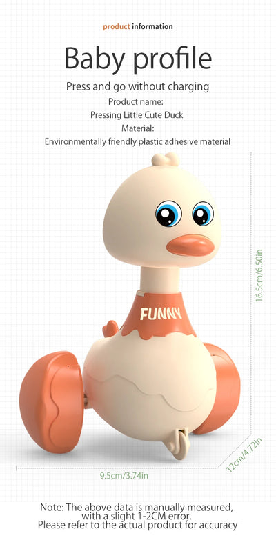Baby Toy Swing Duck Toy Cartoon Press Vehicles Glide Animal Inertia Pull Back Cars Early Education Toys for Toddlers Boys Girls