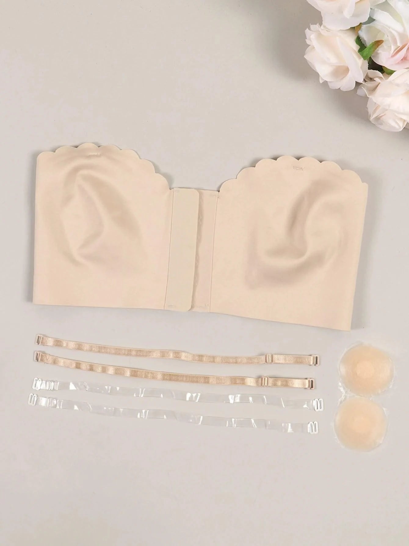 Wireless Unlined Bra Front Closure Everyday Seamless Bra Non Padded Bra with Clear Straps nipple covers Bra for Women Plus Size