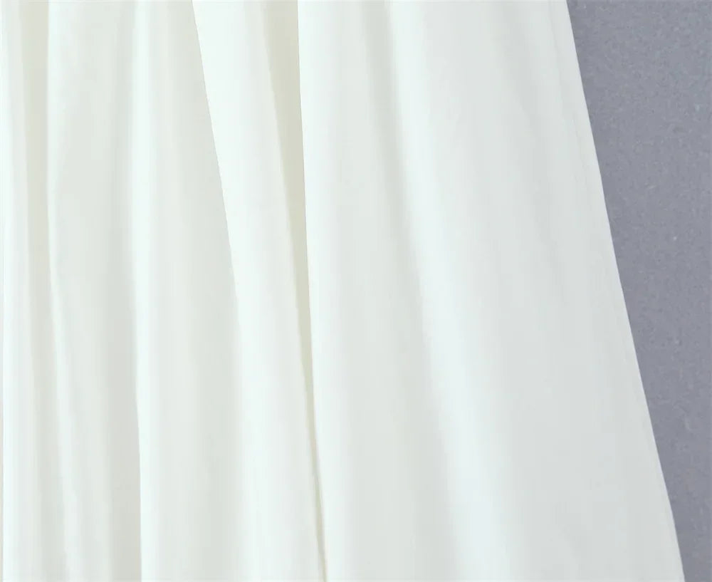 Women's Dress 2025 New Fashion Summer  White Bow Midi Dresses for Women Elegant Chic Ladies Dress