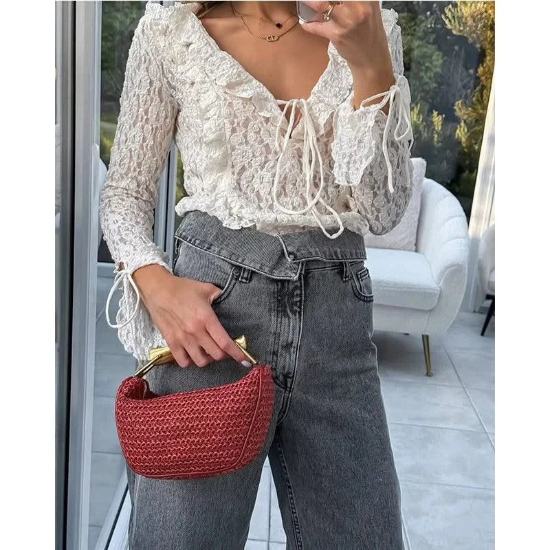 Chic Lace Perspective Elegant Holiday Tops Women