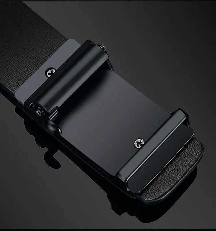 Men Genuine Luxury Leather Metal Automatic B Buckle Fashion Belt | Casual Belts for Male