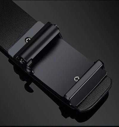 Men Genuine Luxury Leather Metal Automatic B Buckle Fashion Belt | Casual Belts for Male