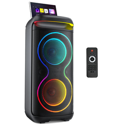 Large Party Speaker, Wireless Bluetooth Speaker with Microphone, Led Party Light, Karaoke Machine, 8inch Large Bluetooth Party