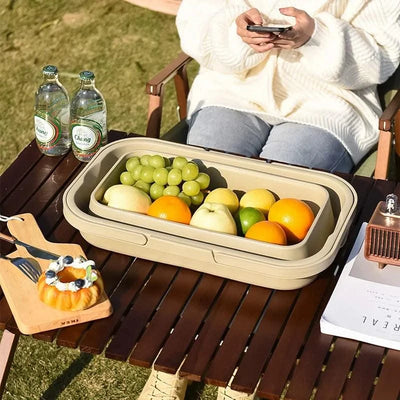 garden  Multi functional hand-held basket storage box for picnic, outdoor camping, picnic basket set, folding water bucket