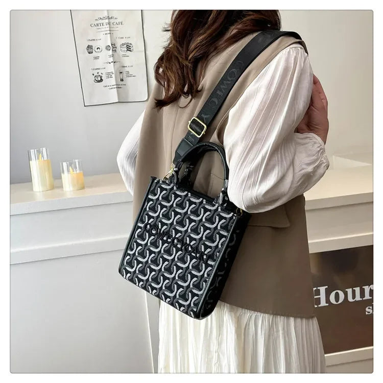 2025 Designer Sheet Music Bag for Women - Colorblock Crossbody Purse, Chic Shoulder & Handheld Tote with Adjustable Strap