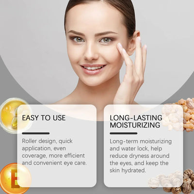 Castor Essential Oil Eye Roller Ball Reduce Fine Lines Removes Dark Circles Moisturizing Tightening Eyes Skin Firming Eye Care