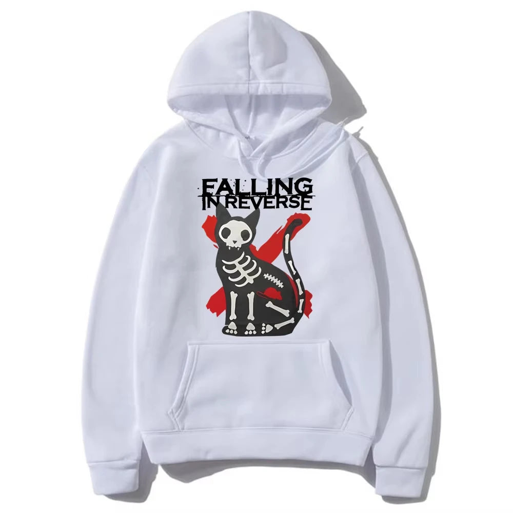 Men's and women's casual sweatshirts fall on reverse cat graphics hooded retro street wear cotton spring and summer new models
