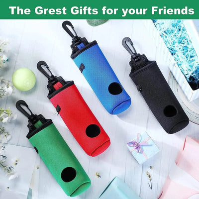 Golf Tee Holder Golf Ball Carry Bag Neoprene Golf Ball Pouch Golf Ball Holder Keychain Belt Clip Portable Golf Gifts Accessories