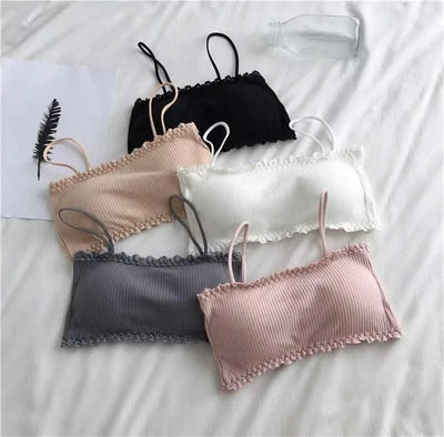 Women's Cotton Bra Female Tube Top Bra