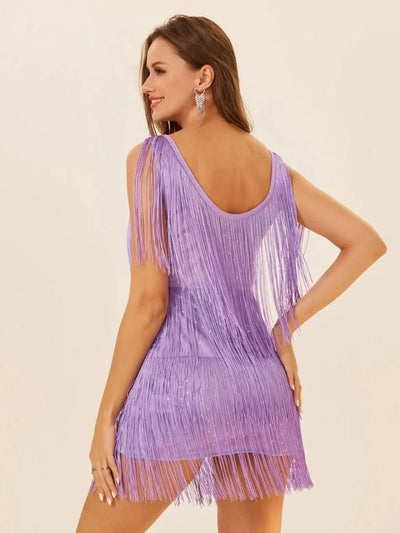 Summer Dress for Women Clothing Short Skirt European and American New Solid Sleeveless Tassel Dance Skirt Dresses Women