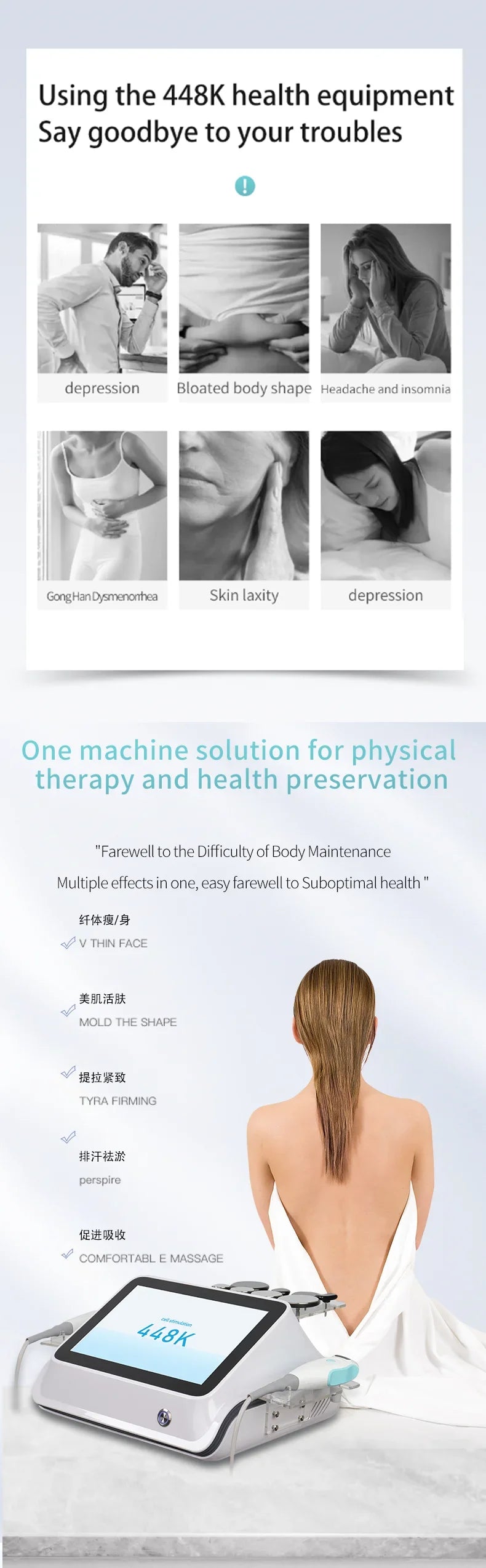 Belly Slimming Instrument 448k Home Use Beauty Equipment Skincare and Sculpting Machine for Beauty Care