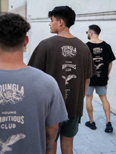 YA New style Oversized T-Shirt Fashion Trend Casual Men's Clothing Summer Loose Cotton Round Neck Print Plus Size Short Sleeves