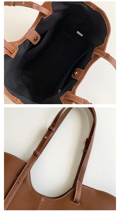 Designer Large Capacity Women Handbag Single Shoulder Portable Shopping Bag Luxury Leather Ladies Commuter Underarm Totes Bag