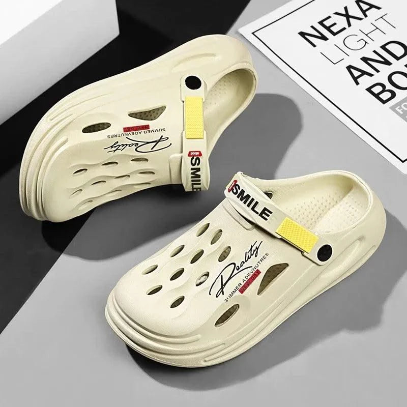 2025 New Men's Clogs Slippers Sandal Men Garden Shoes Flat Sandals Male Sneakers Outdoor Home Clogs Slides Men Summer Shoes - Elanique