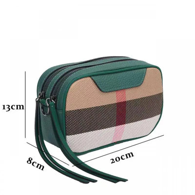 Genuine Leather Fashion Camera Bag Women Luxury Crossbody Shoulder Bags Messebger Canvas Brand Designer Handbags Square Black