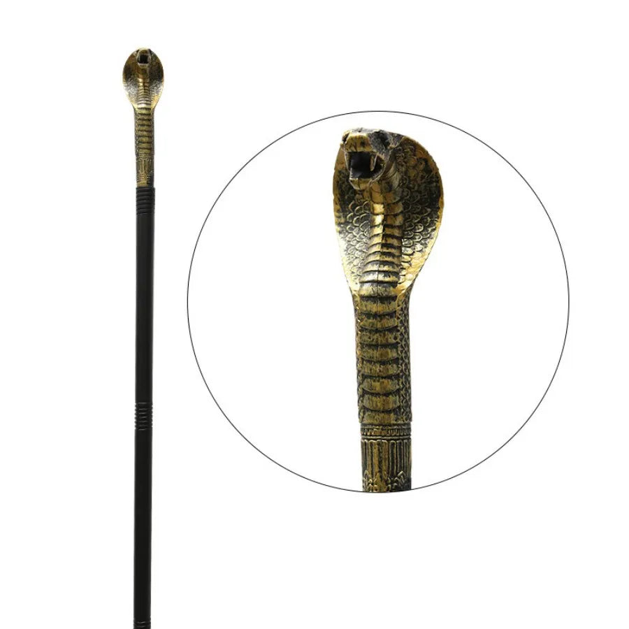 Halloween Cobras Wands Egyptian Staff Scepter Detachable Vintage Royal King Round Handle Cane Party Cosplay Costume Accessory