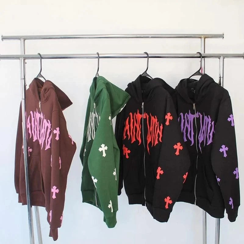 New in Hoodies & Sweatshirts Hooded Sweatshirt Harajuku Man Hoodie Men Men's Clothes Zip Up Hoodies Mens Clothing Goth Y2k Coat