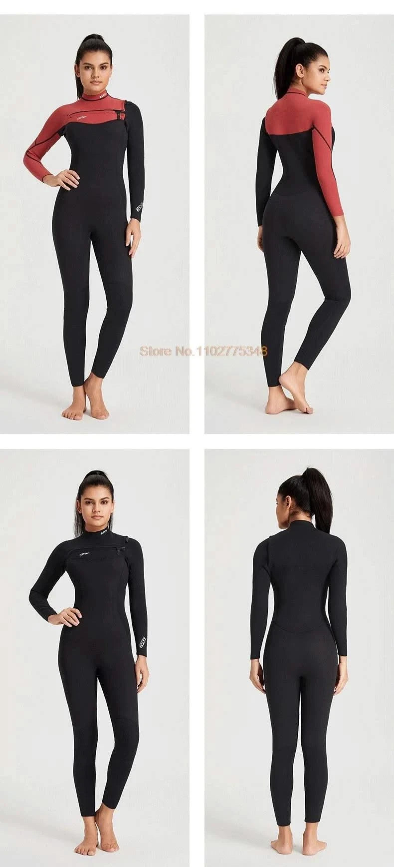 Wetsuits For Men Women Neoprene Surf Suit Wet Suit Chest Zip 3/2mm Full Body Dive Skins For Surfing Diving Snorkeling Kayaking