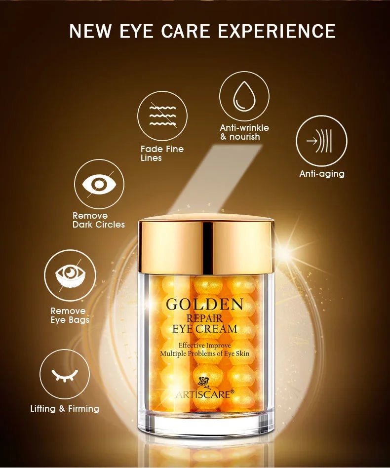 ARTISCARE Snail Face Cream + Peptide Eye Roller + Golden Eye Cream 3Pcs for Facial Moisturizing Serum Dark Circles Eye Care