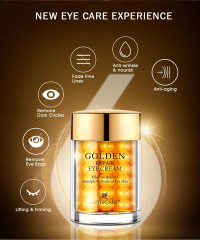 ARTISCARE Snail Face Cream + Peptide Eye Roller + Golden Eye Cream 3Pcs for Facial Moisturizing Serum Dark Circles Eye Care