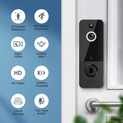 720P  Wireless WIFI IP Doorbell IR Night Vision Video Door Phone Visual Doorbell With Indoor Chime Door Entry