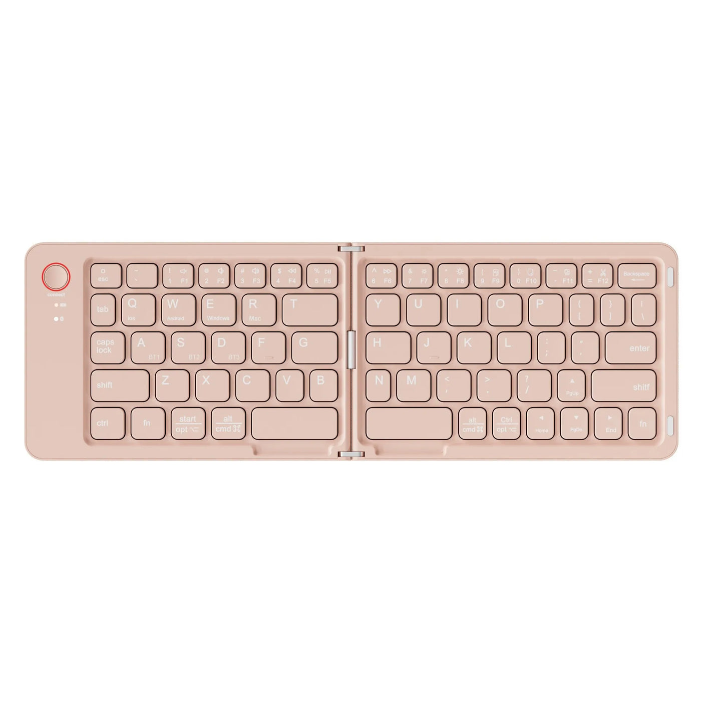 Double Folding Keyboard Mini Wireless Keyboard Foldable Dual Bluetooth Keyboard with Touchpad for Windows Android IOS iPad Phone