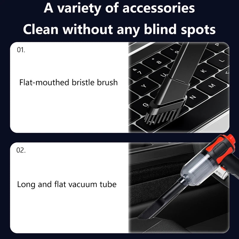 Portable Car Vacuum Cleaner  Wireless Handheld High Power Auto Vacuums Pet Home & Car Dual Use Vacuum Cleaners Low Noise USB NEW