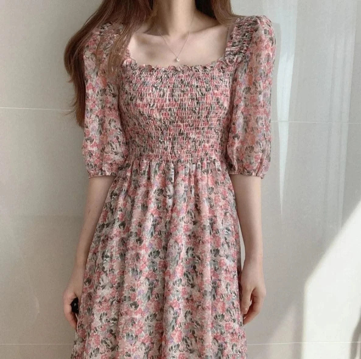 Female Dresses Pink Women's Dress Floral Graduation Formal Occasion Flower Birthday Elegant and Beautiful 2024 Fashion Summer X