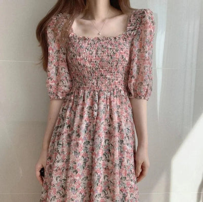 Female Dresses Pink Women's Dress Floral Graduation Formal Occasion Flower Birthday Elegant and Beautiful 2024 Fashion Summer X