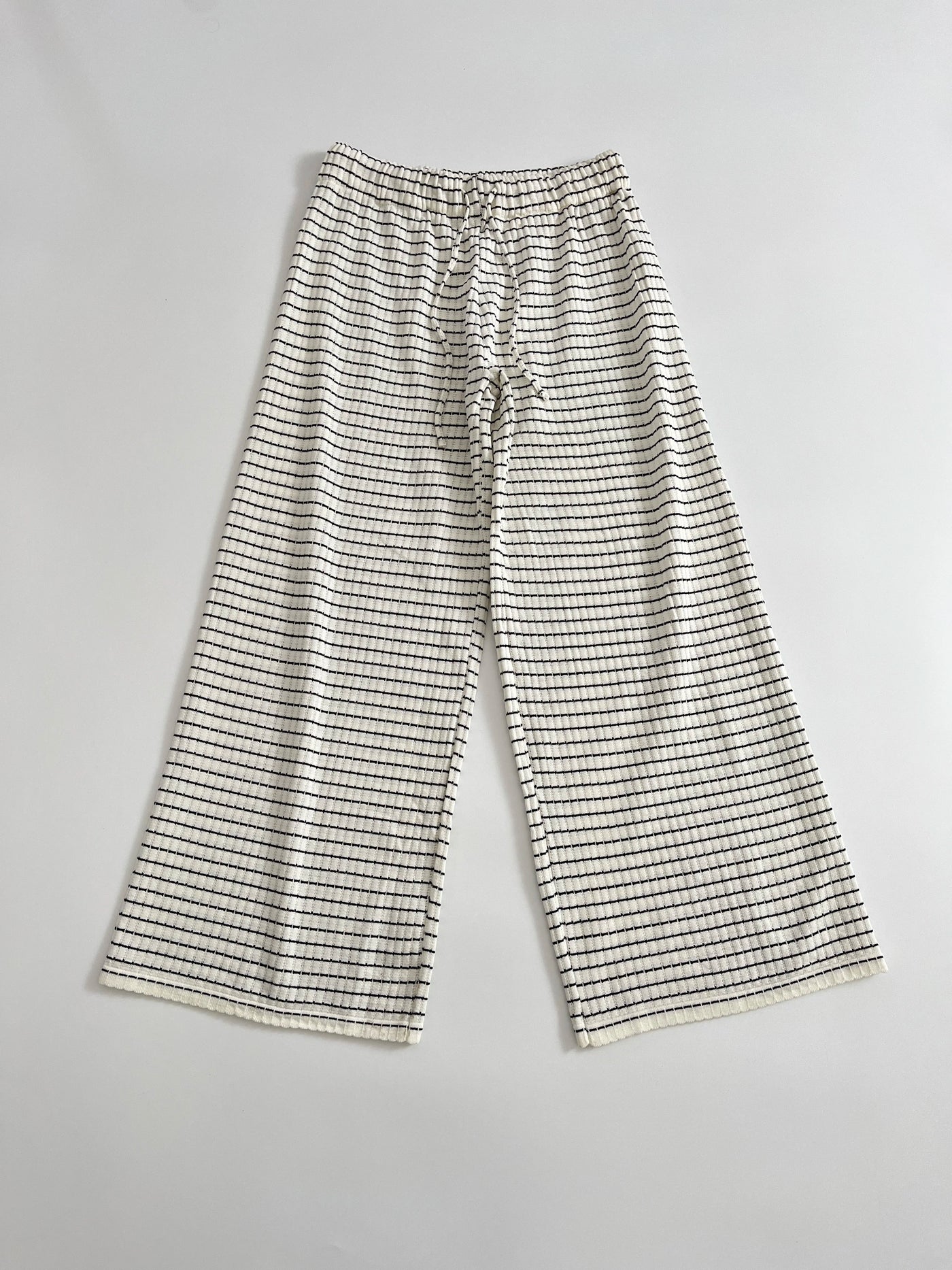 Women's clothing 2025 summer new product fashion European and American style textured striped knitted trousers