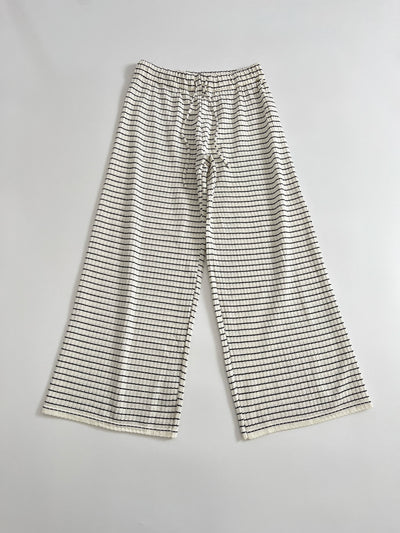 Women's clothing 2025 summer new product fashion European and American style textured striped knitted trousers