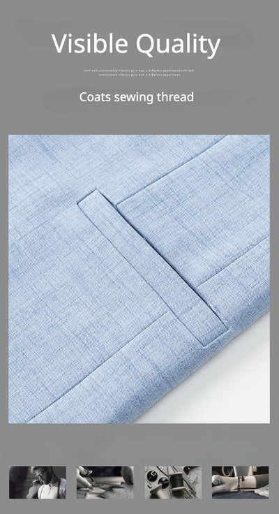Spring Autumn Men's Blazer Luxury Plaid Jacquard Casual Suit Jacket Gray Blue Beige Loose Male Coat Costume Homme