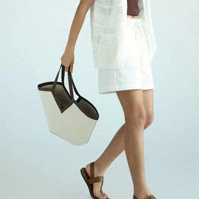 Fashion Brand Designer Tote Bags Light Luxury High-end V-shaped Handbag Simple Versatile Canvas Bag Large Capacity Shoulder Bags