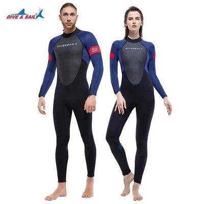 New 3mm Neoprene Wetsuit  One-Piece Suits Keep Long Sleeved Warm Surf Scuba Diving Suit Sunscreen  Beach Snorkeling Swimsuit