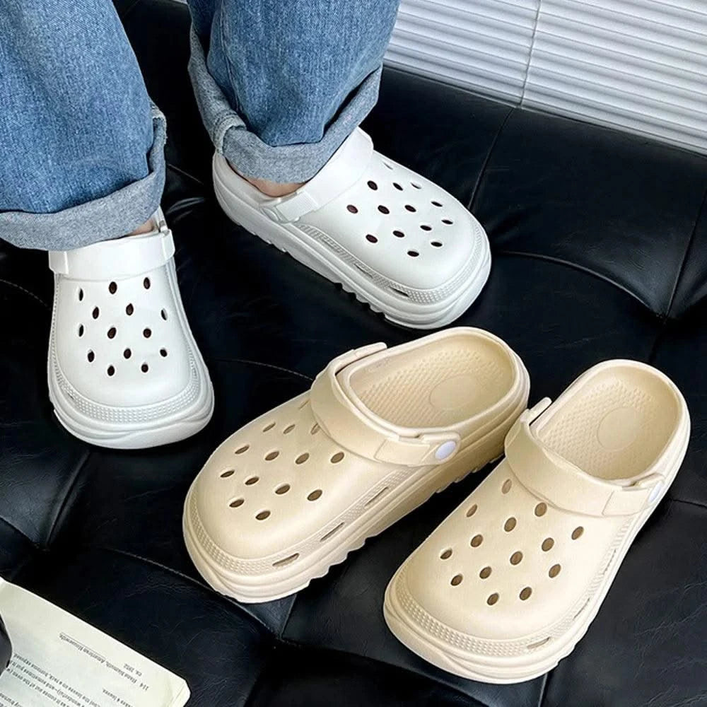 ZHIDA Clogs Sandals Men Women Couples Garden Shoes Summer Outdoor Slides Black White Minimalism EVA Rubber Outside Beach Shoes