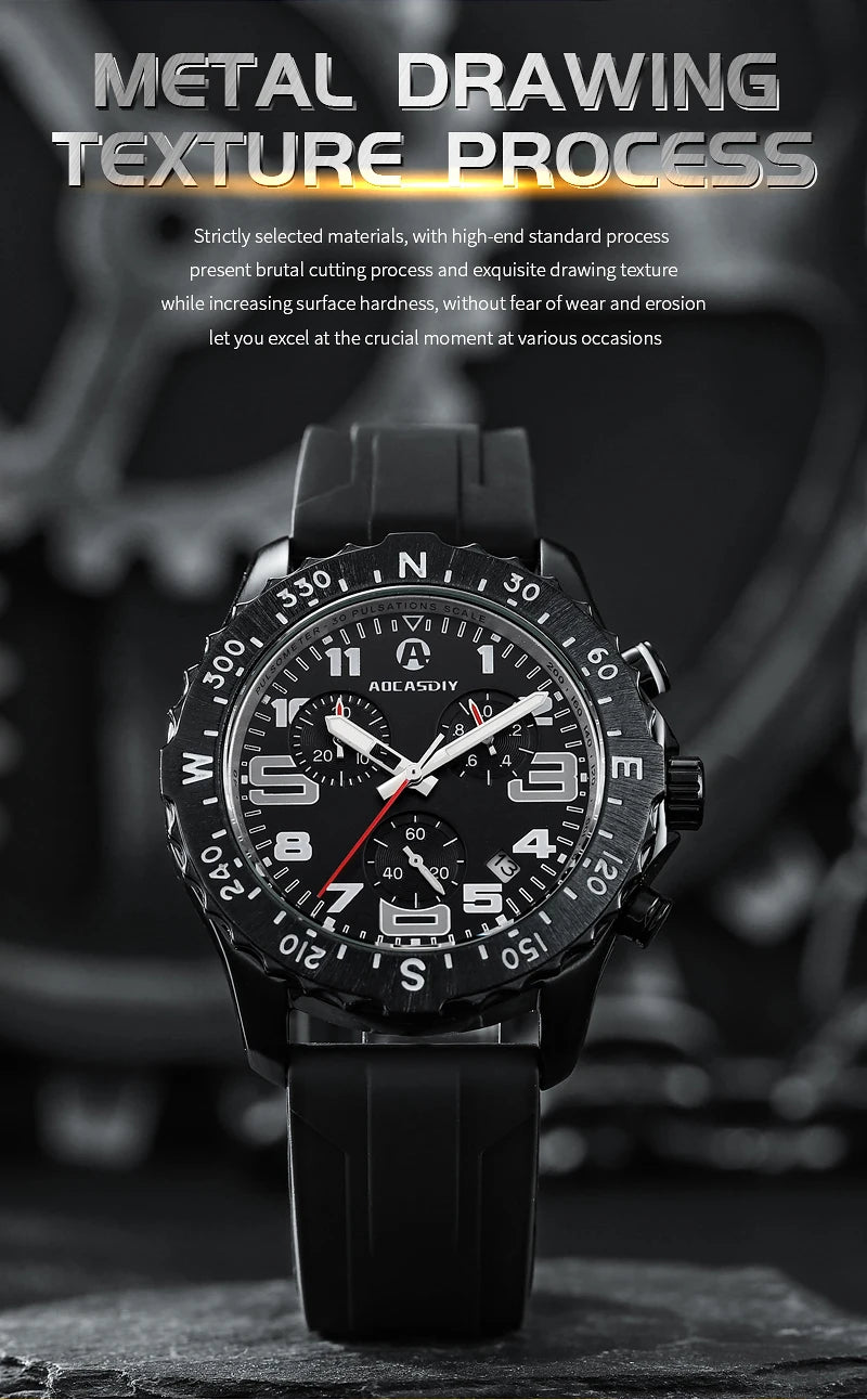 Men’s Watches Top Brand Big Sport Watch Luxury Men Quartz Wrist Watches Chronograph Male Clock Endurance Watch Wristwatches