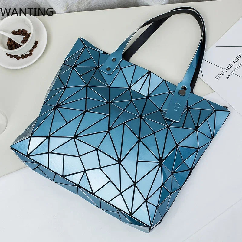 New Luxury Handbags Women Bags Designer Beach Large Tote Hologram Shoulder Bag Sac A Main Geometric Bag Bolsa Feminina Silver