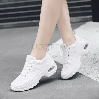 Woman Sneakers Fashion Casual Shoes Summer Air Cushion Mesh Female Shoes Comfortable Breathable Heightening Sneakers for Women