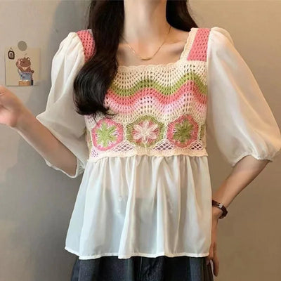 Summer Set for Women 2024 New Small Fresh Outfit Korean Style Western-style Top Slimming Versatile Casual Pants Two-piece Set