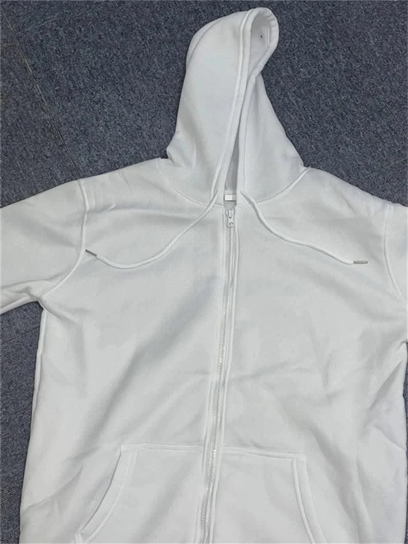 Zipper Hoodies Women/Men Trendy Long Sleeve Hooded Fleece Sweatshirt Casual Campus Streetwear Sportswear Hot Sales High Quality