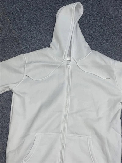 Zipper Hoodies Women/Men Trendy Long Sleeve Hooded Fleece Sweatshirt Casual Campus Streetwear Sportswear Hot Sales High Quality