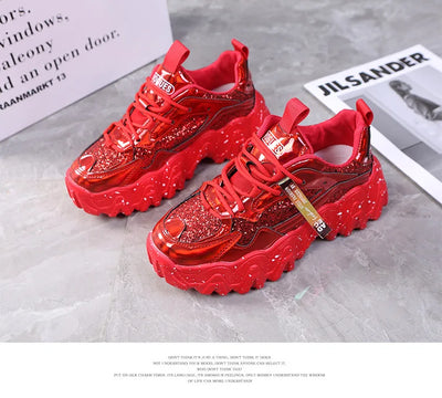 Woman’s Casual Sneakers Reflective Designer Tenis Shoes for Women Brand Fashin Platform Shoes Basket Sports Femme Walking Shoes