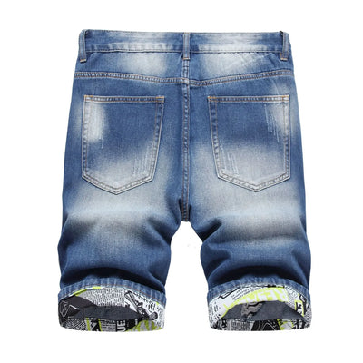 2023 Summer New Mens Ripped Short Jeans Brand Clothing Bermuda Cotton Shorts Men Thin Breathable Casual Denim Shorts