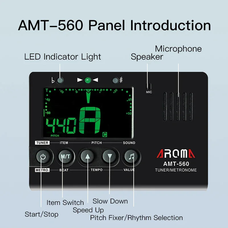 Metronome Tuner for All Instruments - Guitar, Bass, Violin, Ukulele, Trumpet, Chromatic, Clarinet, Flute  Tone Generator