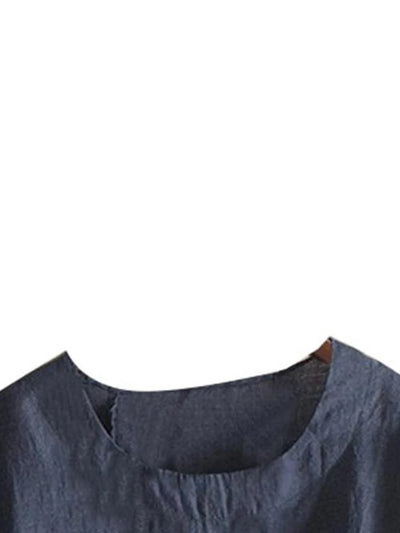 Linen Women's Tops Fashion Floral Printed Cotton Yarn Shirt Fashion Button Design Shirt Sleeve T Shirts