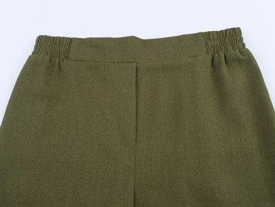 2025 new women's clothing European and American style fashionable versatile blended loose elastic trousers