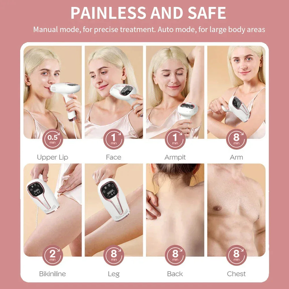 Professional Women Laser Hair Removal IPL Epilator Female Pulsed Light Electric Depilatory Device For Facial Body Bikini