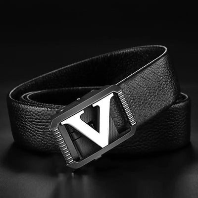 Men's Designer High quality Genuine Leather Belts Letter 'V' | Classic Exquisite Waist Strap