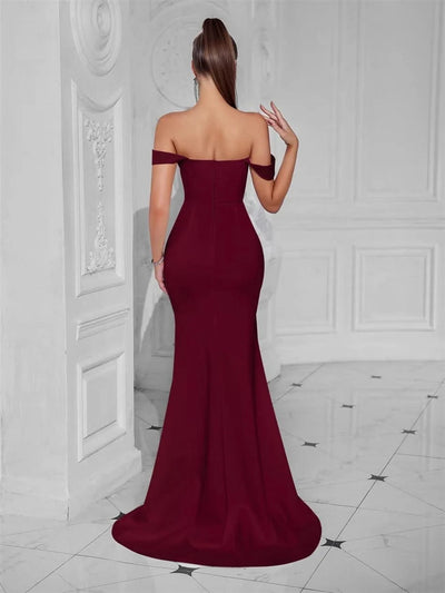 Cocktail Dress For Women Off Shoulder Sexy Floor Length Party Evening Night Outfit Club Formal Wedding Guest Maxi Gala Vestidos